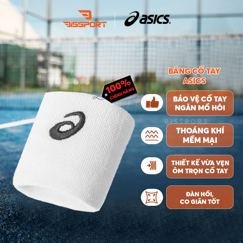 Băng Cổ Tay Thể Thao ASICS Chính Hãng - Thấm Mồ Hôi Hiệu Quả - Co Giãn Tốt - Giữ Tay Khô - Bền Bỉ - Màu Sắc Đa Dạng